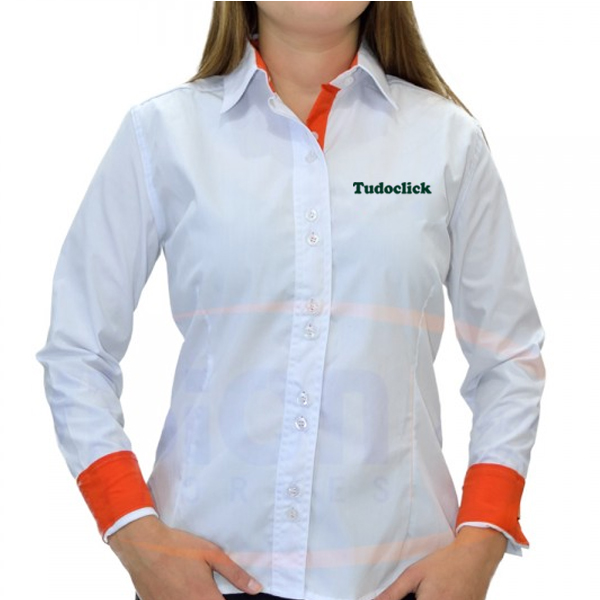 Camisa Social Branca Feminina F-77